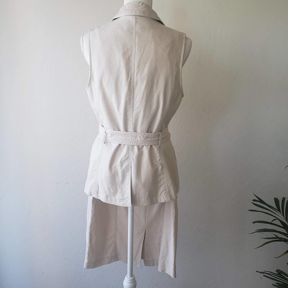 Ny & Co Safari 2 Piece Vest and Skirt Set Size Large Beige - Picture 4 of 10